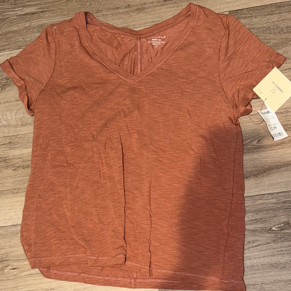 Women's V-Neck Rust Top